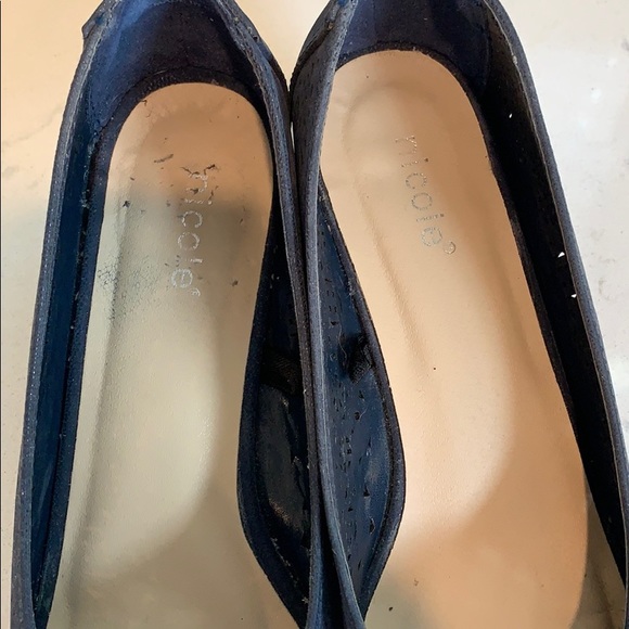 Navy Peep Toe Wedge - Picture 4 of 6